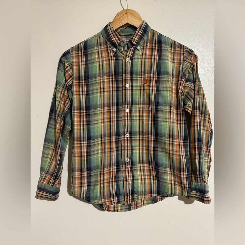 Cinch Multicolor Plaid Button Down Shirt long sleeve size Medium 10
